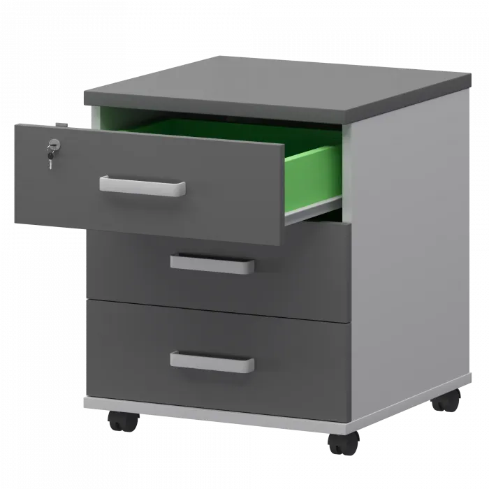 Тумба подкатная СМТ-3ПЦ Тип2 Белый/Графит 434x450x620 Смарт