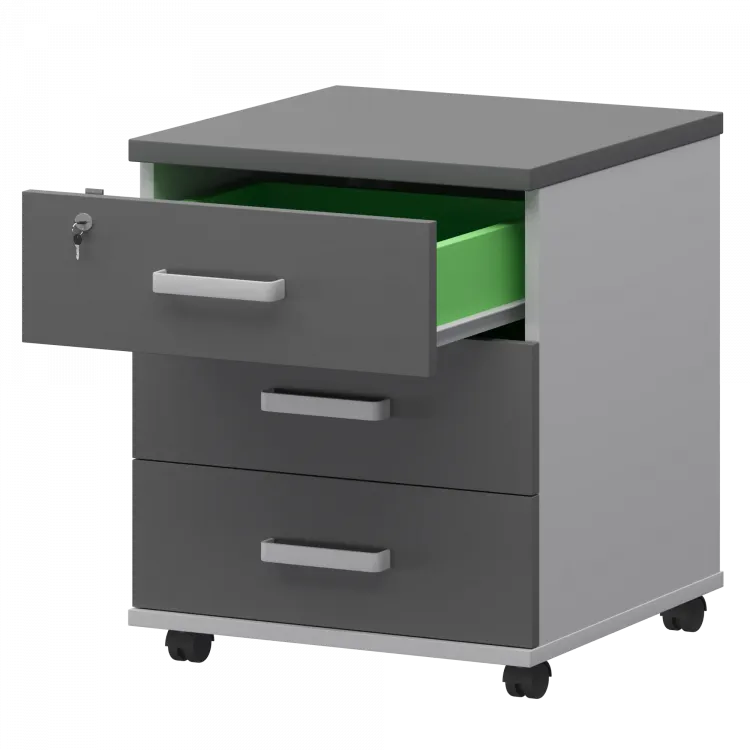 Тумба подкатная СМТ-3ПЦ Тип2 Белый/Графит 434x450x620 Смарт