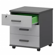 Тумба подкатная СМТ-3П Тип1 Графит/Белый 434x450x620 Смарт