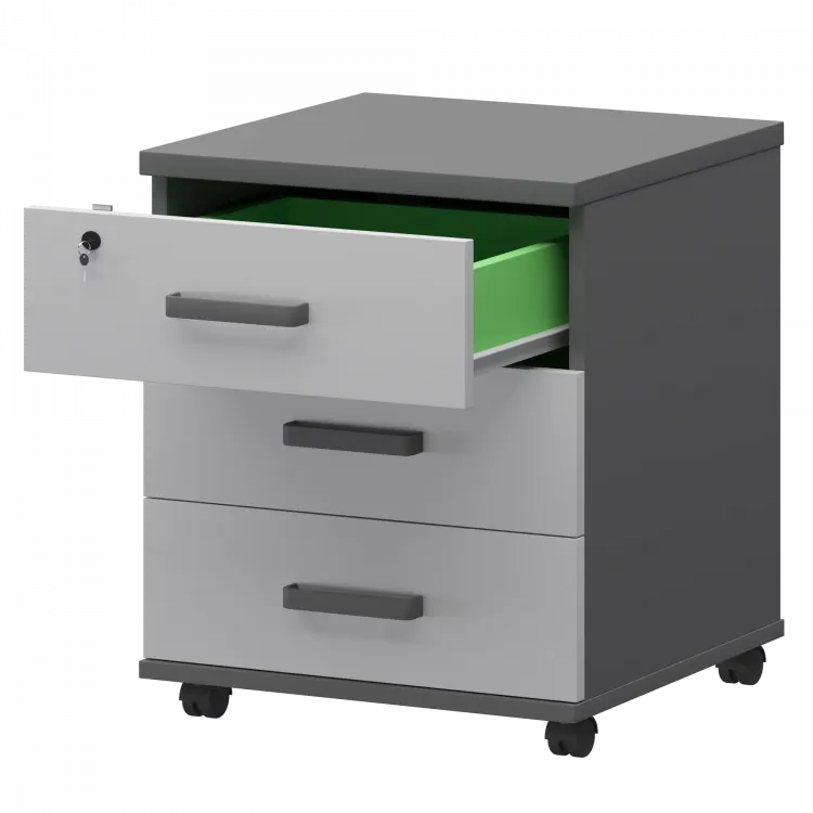 Тумба подкатная СМТ-3П Тип1 Графит/Белый 434x450x620 Смарт