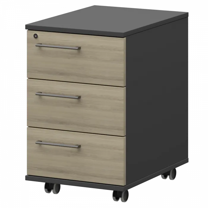 Тумба мобильная/подвесная правая KZT-61R Кронберг/Графит 416x568x648 Кортез