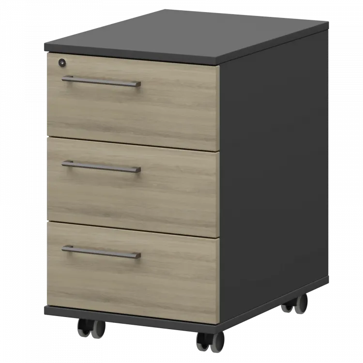 Тумба мобильная/подвесная правая KZT-61R Кронберг/Графит 416x568x648 Кортез