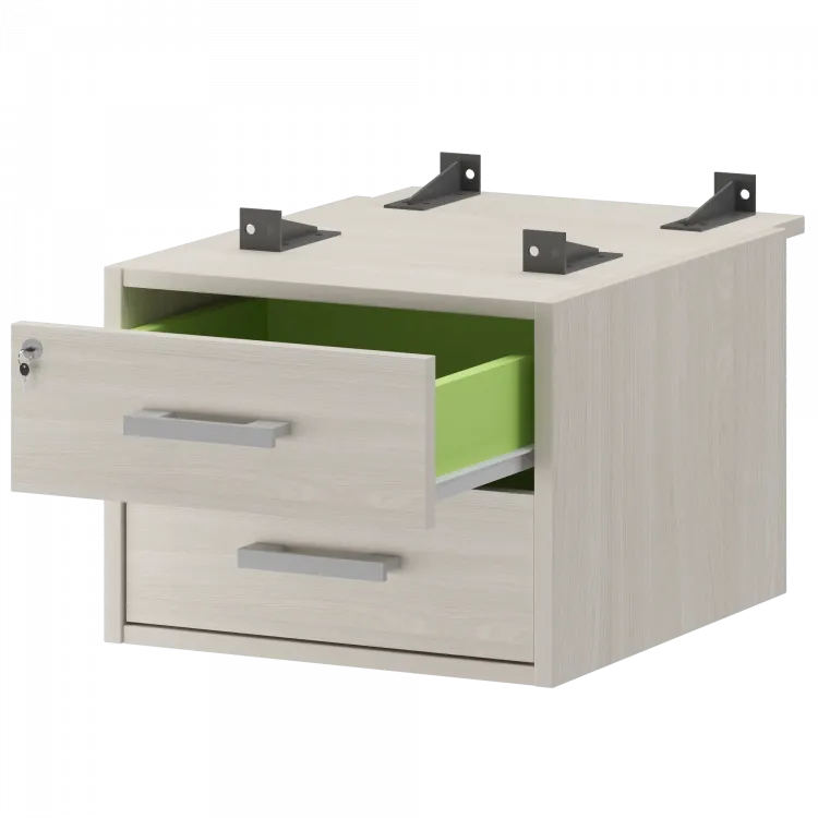 Тумба подвесная для столов на м/каркасе гл.730 мм АМТ2-02Ц.73 Ясень шимо 432x546x360 Арго-М