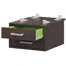 Тумба подвесная для столов на м/каркасе гл.730 мм АМТ2-02.73 Дуб венге/Белый 432x546x296 Арго-М