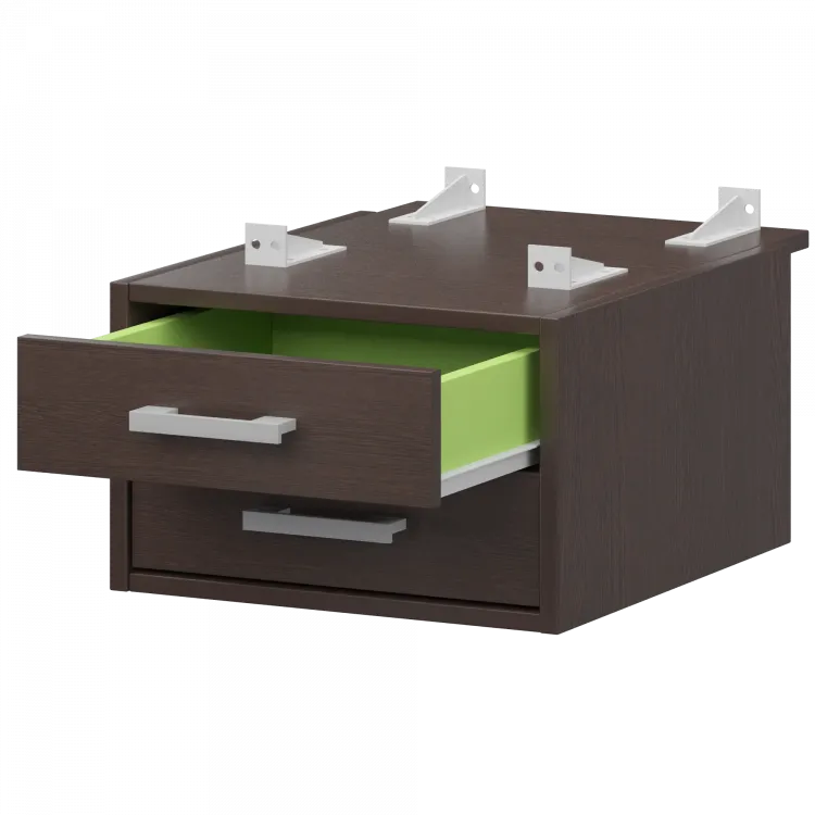 Тумба подвесная для столов на м/каркасе гл.730 мм АМТ2-02.73 Дуб венге/Белый 432x546x296 Арго-М