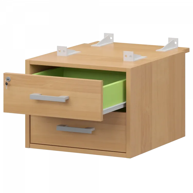 Тумба подвесная для столов на м/каркасе гл.730 мм АМТ2-02Ц.73 Ольха/Белый 432x546x360 Арго-М