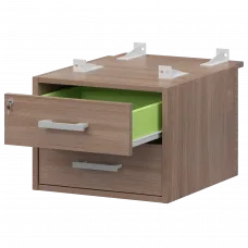 Тумба подвесная для столов на м/каркасе гл.730 мм АМТ2-02Ц.73 Темный шимо/Белый 432x546x360 Арго-М