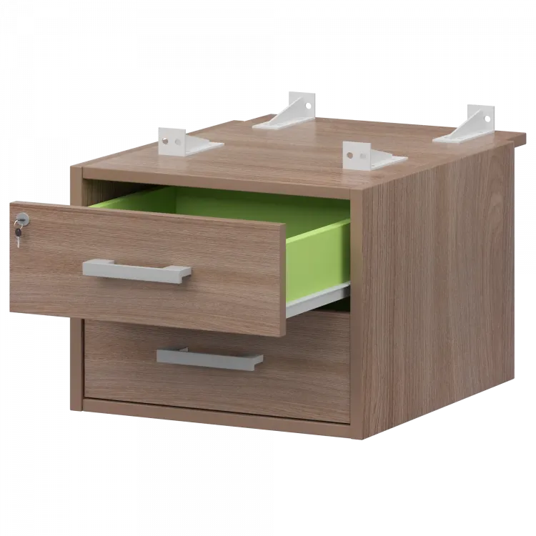 Тумба подвесная для столов на м/каркасе гл.730 мм АМТ2-02Ц.73 Темный шимо/Белый 432x546x360 Арго-М