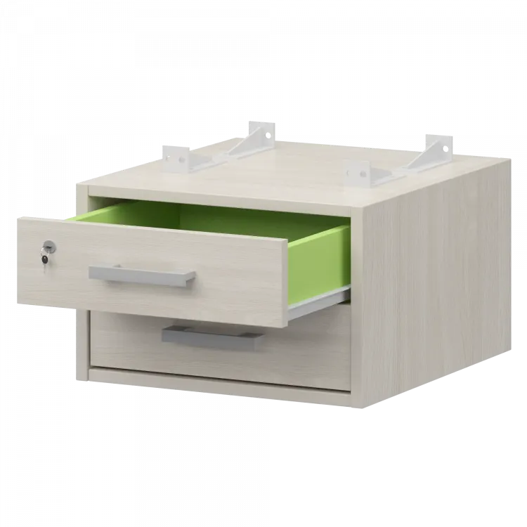 Тумба подвесная для столов на м/каркасе гл.600 мм АМТ2-02М.60 Ясень шимо/Белый 432x470x296 Арго-М