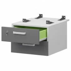 Тумба подвесная для столов на м/каркасе гл.730 мм СМТ-2ПД.73 Белый/Графит 428x544x332 Смарт