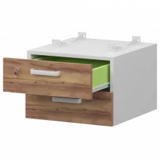 Тумба подвесная для столов на м/каркасе гл.600 мм СМТ-2ПД.60 Белый/Таксония 428x468x332 Смарт