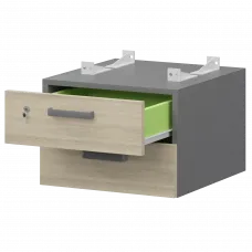 Тумба подвесная для столов на м/каркасе гл.600 мм СМТ-2ПД.60 Графит/Кронберг 428x468x332 Смарт