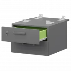 Тумба подвесная для столов на м/каркасе гл.730 мм СМТ2-2ПД.73 Графит 432x544x332 Смарт