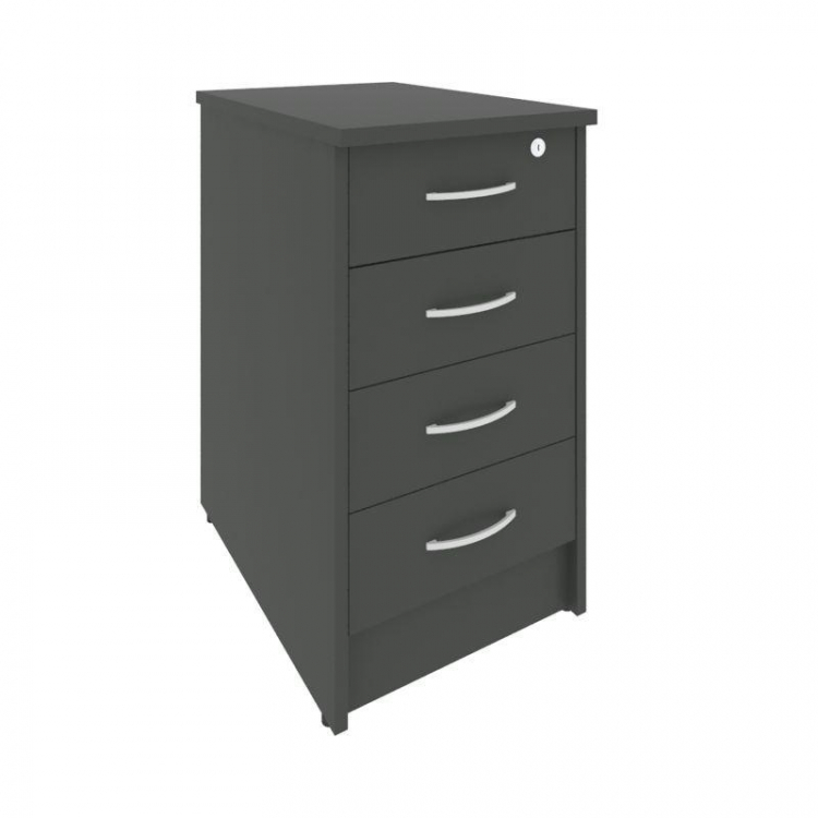 Riva Тумба приставная с фолдингом (4 ящика, с замком) А.ТП-4.1F-S Антрацит 412*600*750