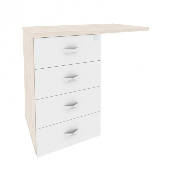 Onix Direct Тумба приставная (универсальная л/пр) O.TPU-4 Денвер Светлый/Белый Бриллиант 842*460*750