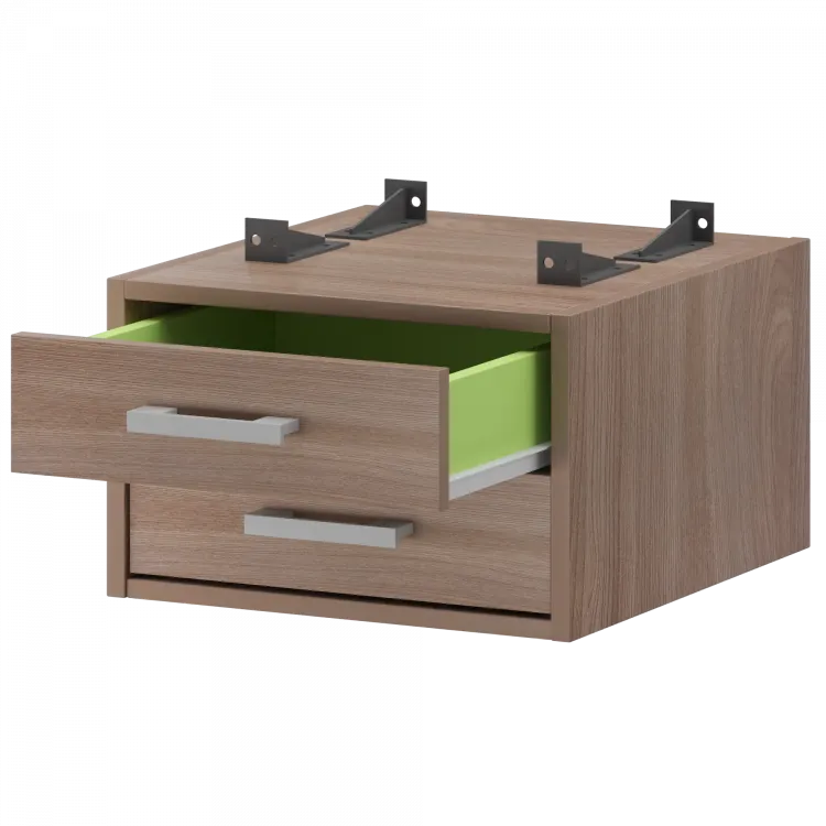 Тумба подвесная для столов на м/каркасе гл.600 мм АМТ2-02.60 Темный шимо 432x470x296 Арго-М