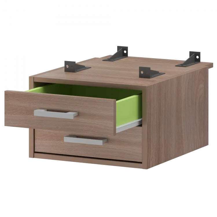 Тумба подвесная для столов на м/каркасе гл.730 мм АМТ2-02.73 Темный шимо 432x546x296 Арго-М