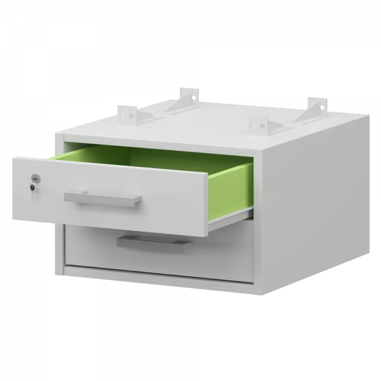 Тумба подвесная для столов на м/каркасе гл.600 мм АМТ2-02М.60 Белый/Белый 432x470x296 Арго-М