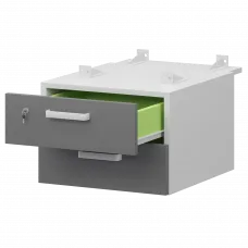 Тумба подвесная для столов на м/каркасе гл.730 мм СМТ-2ПД.73 Белый/Графит 428x544x332 Смарт