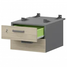 Тумба подвесная для столов на м/каркасе гл.730 мм СМТ-2ПД.73 Графит/Кронберг 428x544x332 Смарт