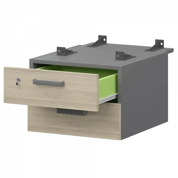 Тумба подвесная для столов на м/каркасе гл.730 мм СМТ-2ПД.73 Графит/Кронберг 428x544x332 Смарт