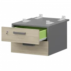 Тумба подвесная для столов на м/каркасе гл.730 мм СМТ-2ПД.73 Графит/Кронберг 428x544x332 Смарт