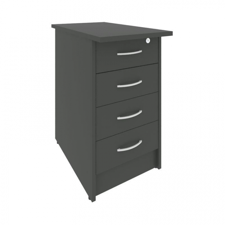 Riva Тумба приставная с фолдингом (4 ящика, с замком) А.ТП-4.2F-S Антрацит 412*720*750