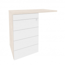 Onix Direct Тумба приставная (TIP-ON) (универсальная л/пр) O.TPU-4 TIP Денвер Светлый/Белый Бриллиан