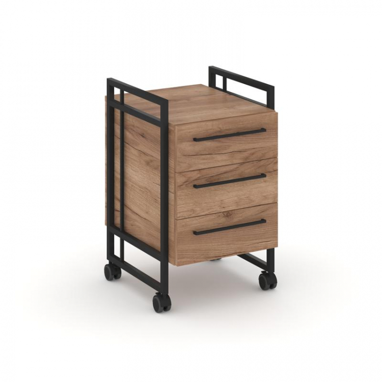 Rift Direct Тумба мобильная RF.TMR-001 Дуб Табак/Металл Черный/Черный Ручки 424*500*680