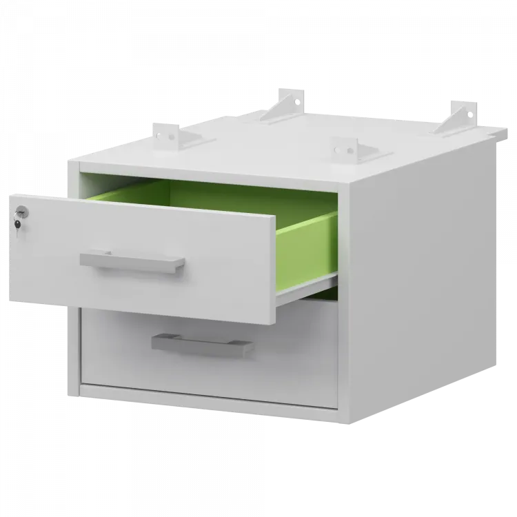 Тумба подвесная для столов на м/каркасе гл.730 мм АМТ2-02Ц.73 Белый/Белый 432x546x360 Арго-М