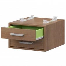 Тумба подвесная для столов на м/каркасе гл.600 мм АМТ2-02.60 Орех гварнери/Белый 432x470x296 Арго-М