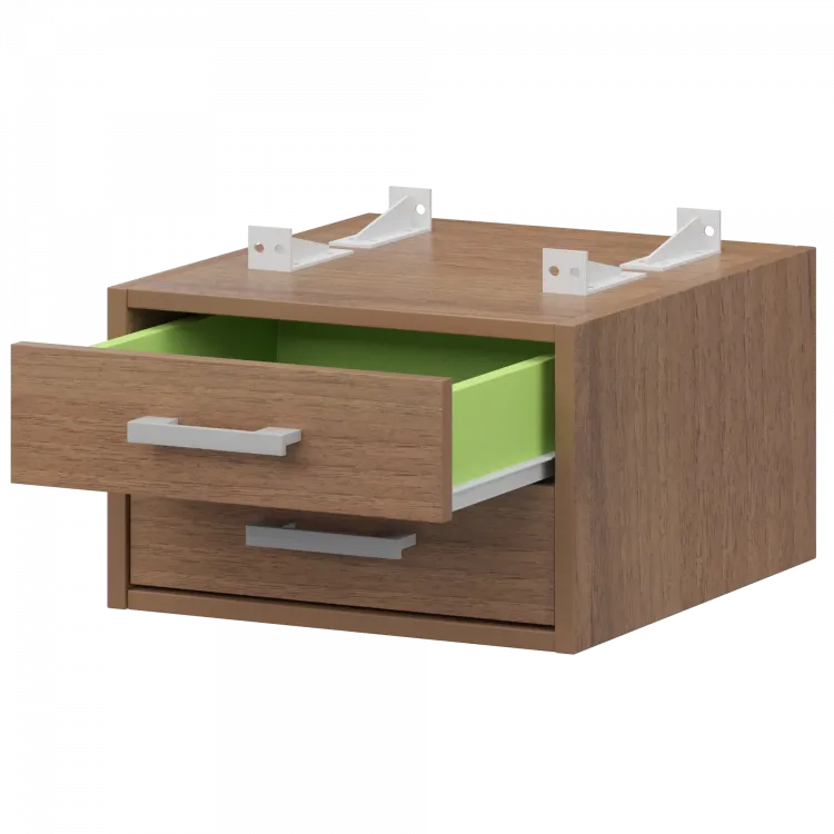 Тумба подвесная для столов на м/каркасе гл.600 мм АМТ2-02.60 Орех гварнери/Белый 432x470x296 Арго-М