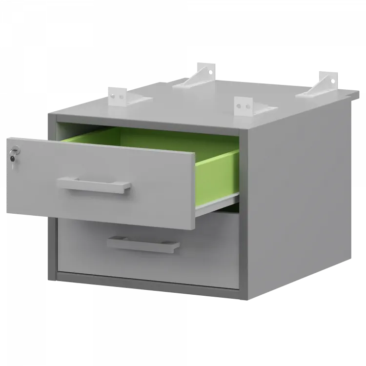 Тумба подвесная для столов на м/каркасе гл.730 мм АМТ2-02Ц.73 Серый/Белый 432x546x360 Арго-М