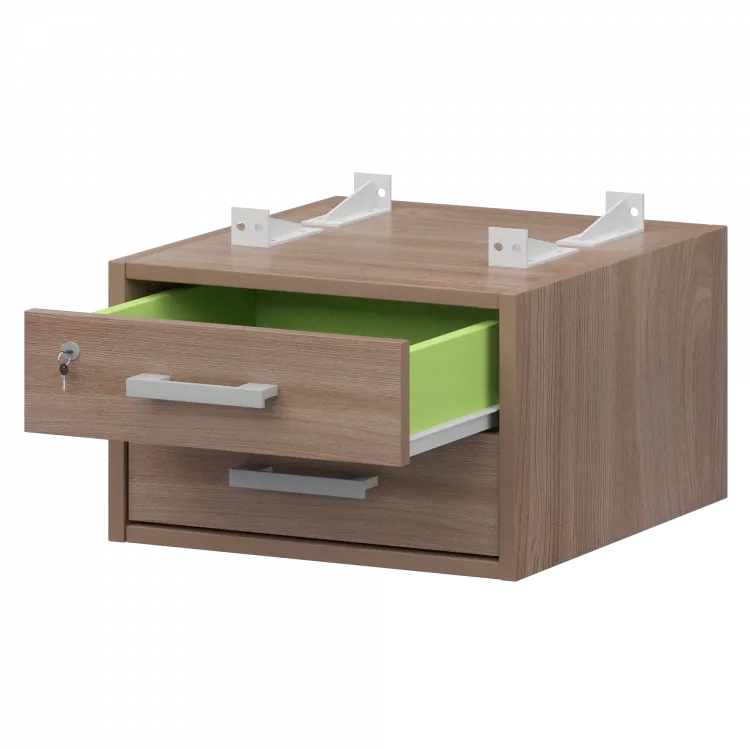 Тумба подвесная для столов на м/каркасе гл.600 мм АМТ2-02М.60 Темный шимо/Белый 432x470x296 Арго-М