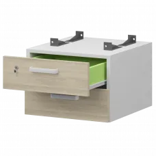 Тумба подвесная для столов на м/каркасе гл.600 мм СМТ-2ПД.60 Белый/Кронберг 428x468x332 Смарт