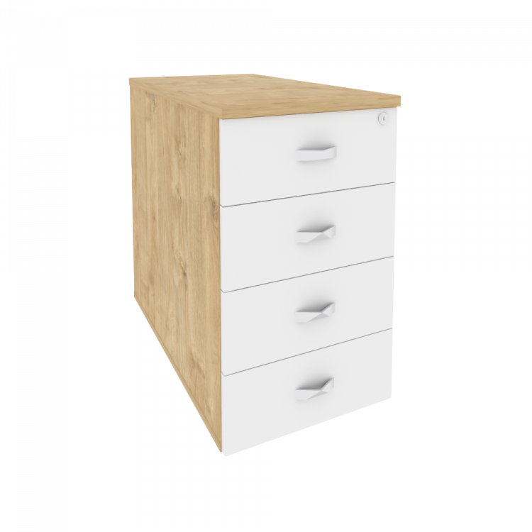 Onix Тумба приставная/опорная O.TPO-1.8 Тиквуд Светлый/Белый Бриллиант 432*800*750