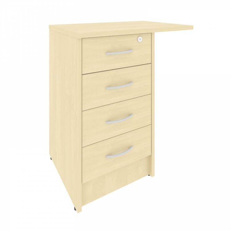 Riva Тумба приставная c фолдингом (с замком, 4 ящика, универсальная левая/правая) А.ТП-4.3F-S Клен 6