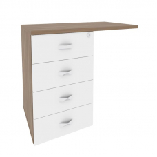 Onix Direct Тумба приставная (универсальная л/пр) O.TPU-4 Дуб Аризона/Белый Бриллиант 842*460*750