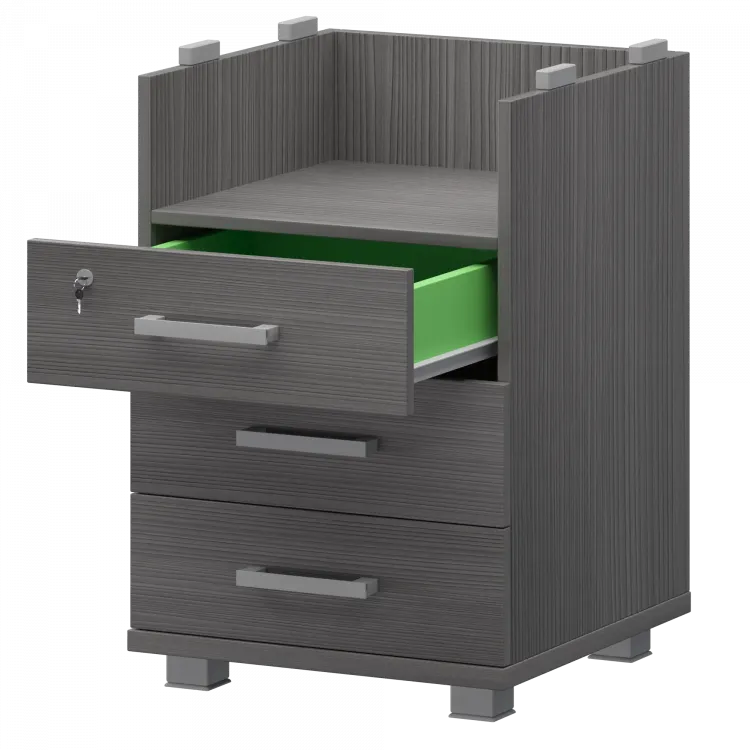 Корпус тумбы приставной НТ-320 Лиственница 438x444x725 Аргентум