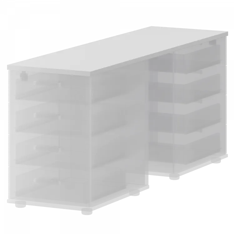 Топ единый для двух приставных тумб СМТ-4Т25-15 Белый 434x1496x25 Смарт