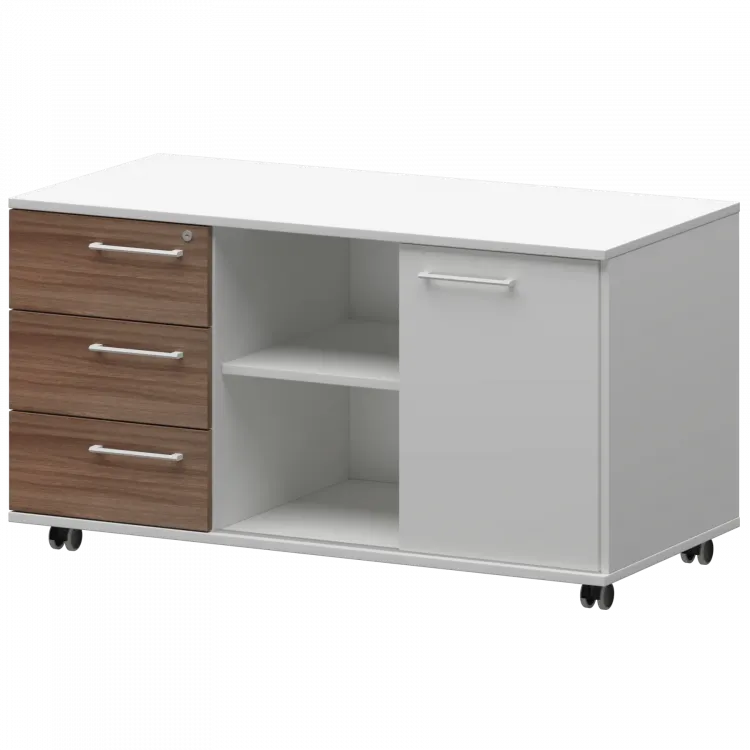 Креденция левая KZT-62L Темный шимо/Белый 1200x568x648 Кортез