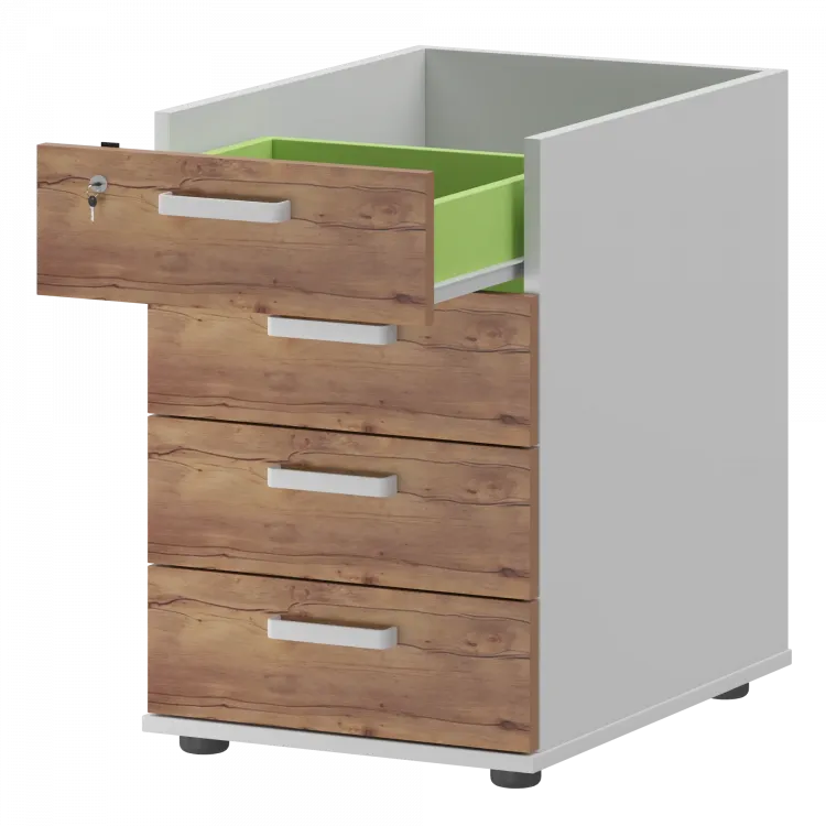 Корпус тумбы приставной СМТ-4П Белый/Таксония 434x600x725 Смарт