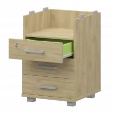 Корпус тумбы приставной НТ-320 Баттл Рок 438x444x725 Аргентум