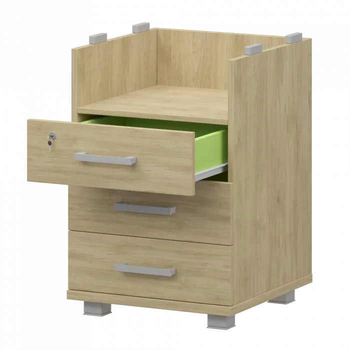 Корпус тумбы приставной НТ-320 Баттл Рок 438x444x725 Аргентум