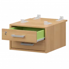 Тумба подвесная для столов на м/каркасе гл.730 мм АМТ2-02М.73 Ольха/Белый 432x546x296 Арго-М