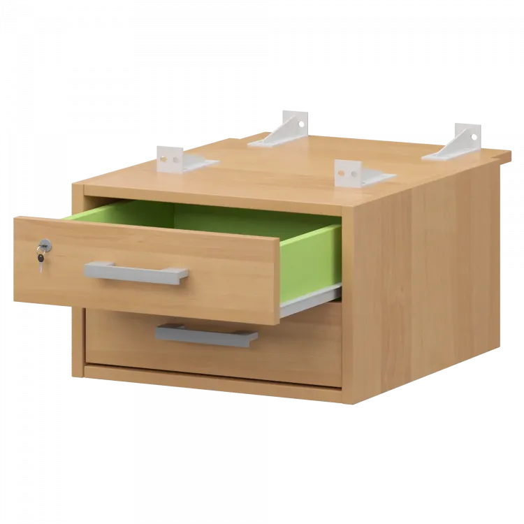 Тумба подвесная для столов на м/каркасе гл.730 мм АМТ2-02М.73 Ольха/Белый 432x546x296 Арго-М