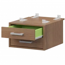 Тумба подвесная для столов на м/каркасе гл.730 мм АМТ2-02.73 Орех гварнери/Белый 432x546x296 Арго-М