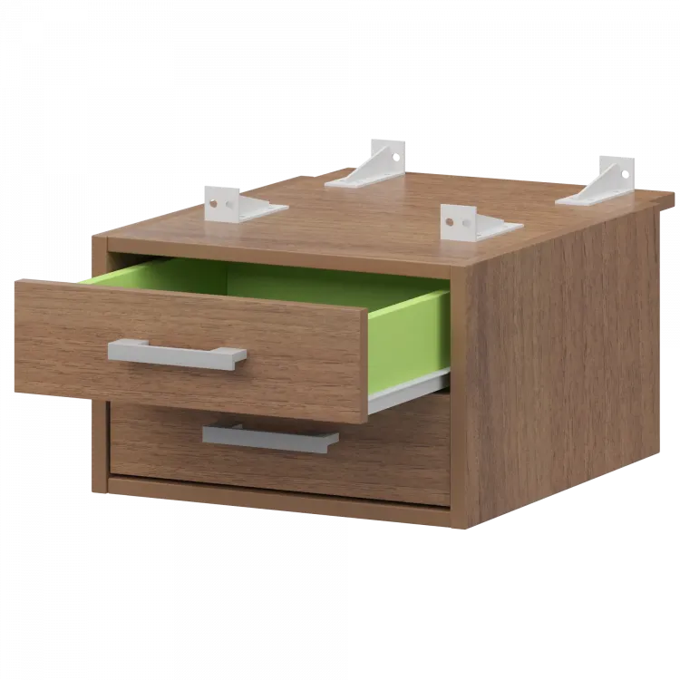 Тумба подвесная для столов на м/каркасе гл.730 мм АМТ2-02.73 Орех гварнери/Белый 432x546x296 Арго-М