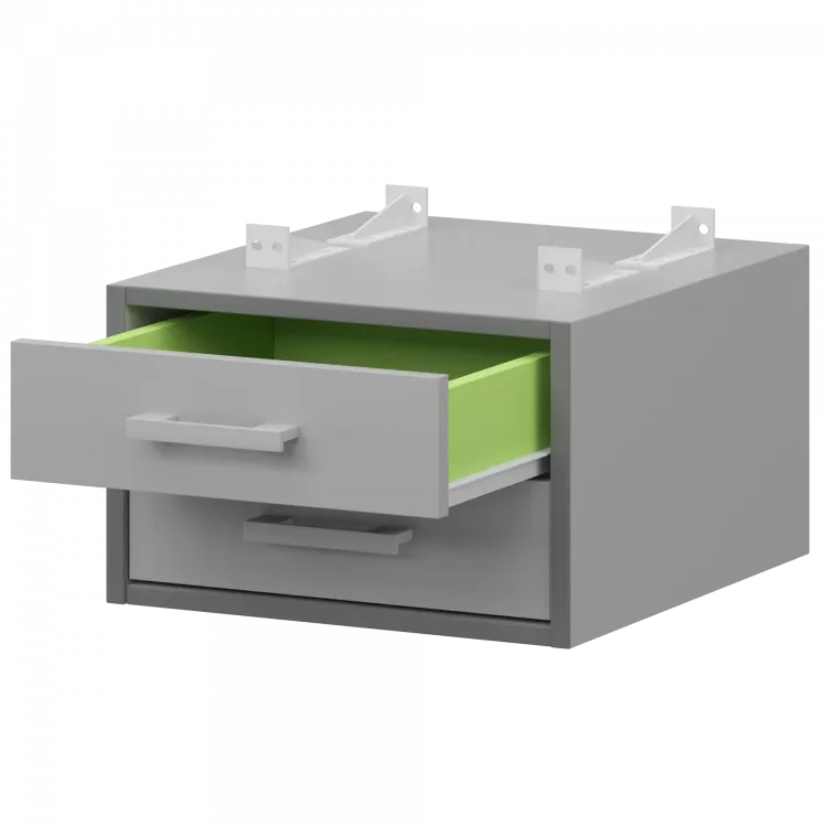 Тумба подвесная для столов на м/каркасе гл.600 мм АМТ2-02.60 Серый/Белый 432x470x296 Арго-М