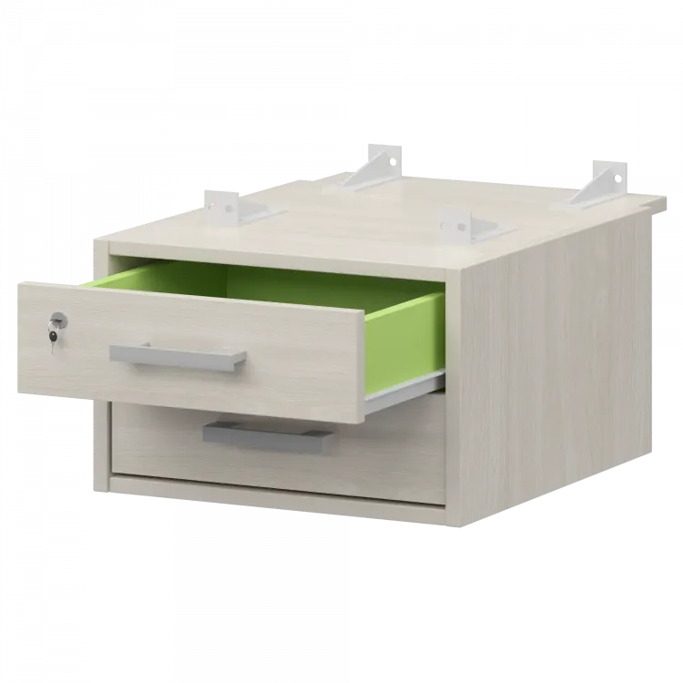 Тумба подвесная для столов на м/каркасе гл.730 мм АМТ2-02М.73 Ясень шимо/Белый 432x546x296 Арго-М